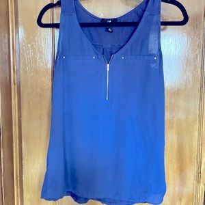 Blue top with zip front Size XS